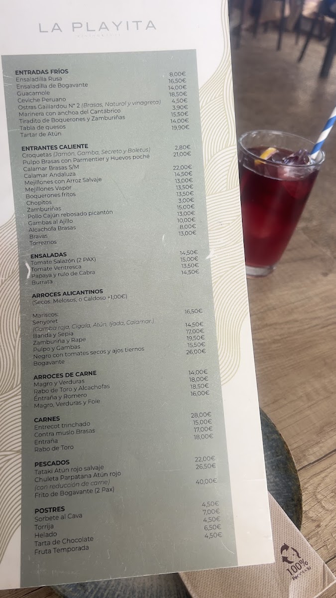 Restaurante La Playita Menu - Image 1